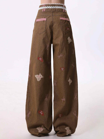 Jeans Harajuku Rectos Bordados Cómodos de Pierna Ancha - Image 10