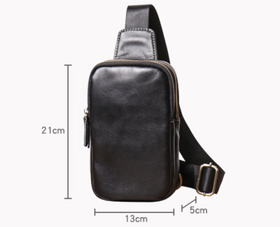 Bolsa de Pecho de Cuero para Hombre - Bandolera Casual - Image 11