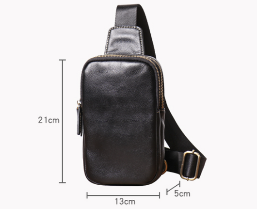 Bolsa de Pecho de Cuero para Hombre - Bandolera Casual - Image 11