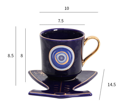Taza de Café Europea con Plato de Cerámica Estilo Creativo - Image 12