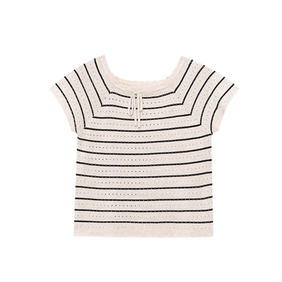 Blusa Mujer Escote Cuadrado con Encaje Calado y Cordones - Image 5