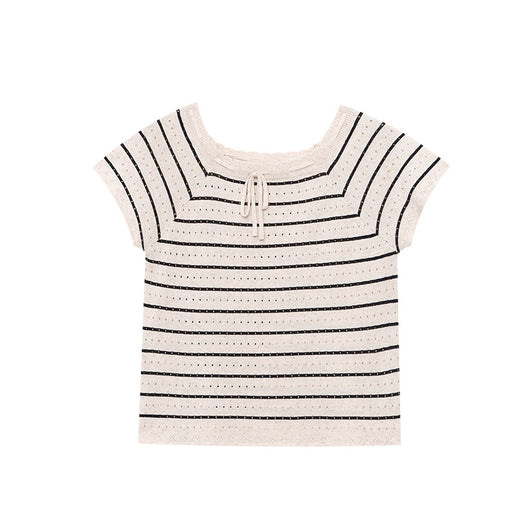 Blusa Mujer Escote Cuadrado con Encaje Calado y Cordones - Image 5