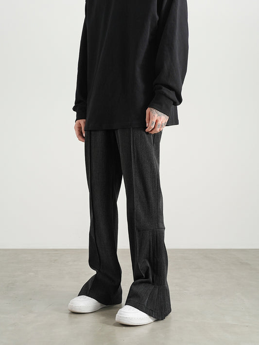 Pantalones Plisados Acampanados de Color Sólido Unisex