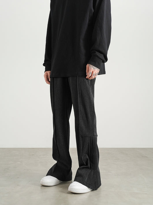 Pantalones Plisados Acampanados de Color Sólido Unisex