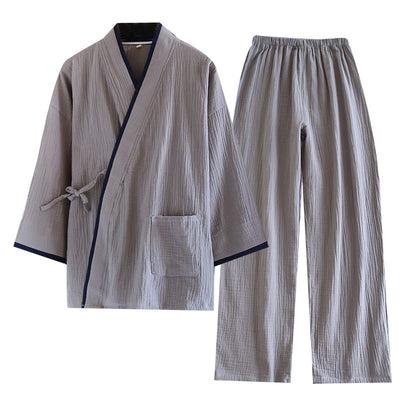 Pijama Kimono Hanfu de Algodón Puro para Hombre - Image 5