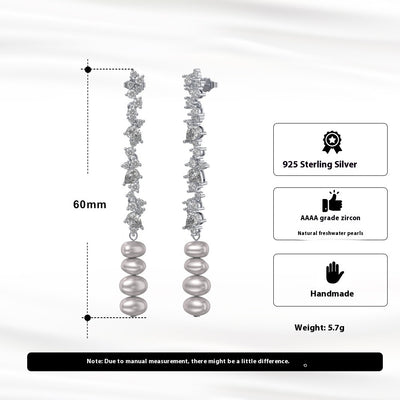 Aretes de Perla Brillante con Borla y Circonita Incrustada - Image 10