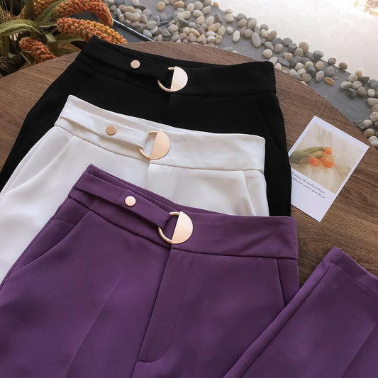 Pantalón de Vestir Cintura Alta Holgado Cropped - Corte Moderno y Cómodo - Image 2
