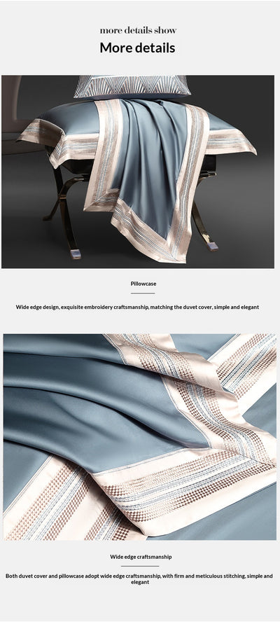 Juego de Cama 4 Piezas Algodón Puro Satinado con Bordados - Image 13