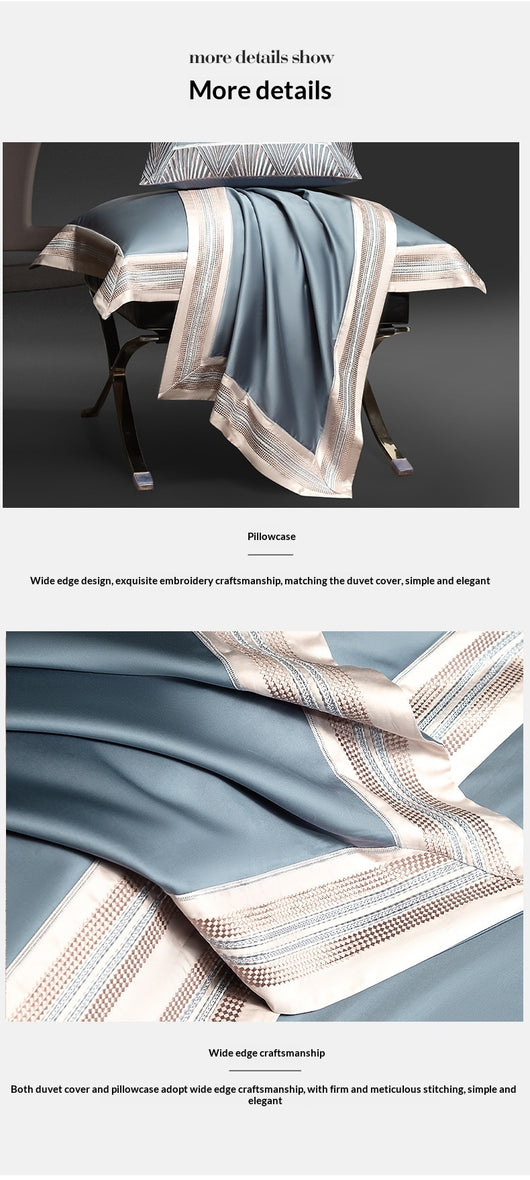 Juego de Cama 4 Piezas Algodón Puro Satinado con Bordados - Image 13