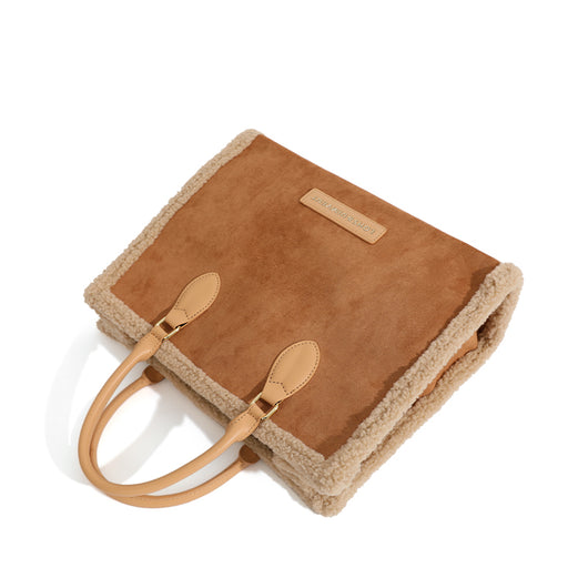 Bolso de Hombro Portátil en Lana de Cordero con Gran Capacidad - Image 14