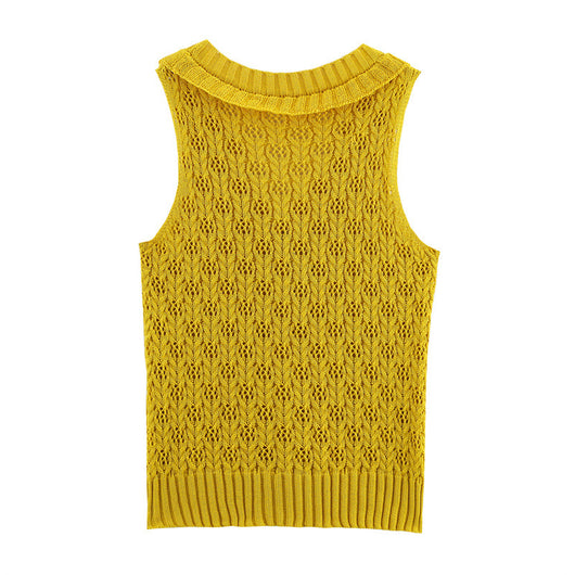 Chaleco Tejido Amarillo Sweet Style - Versatilidad y Elegancia Sin Mangas - Image 2