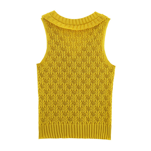 Chaleco Tejido Amarillo Sweet Style - Versatilidad y Elegancia Sin Mangas