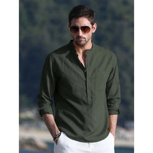 Camisa Casual de Manga Larga Transpirable para Hombre - Image 6