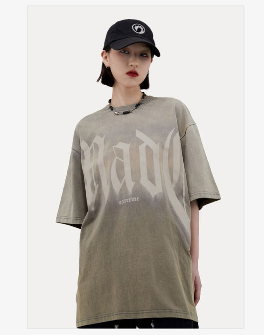 Camiseta Suelta con Letras Grandes - Manga Corta Estilo Urbano - Image 9