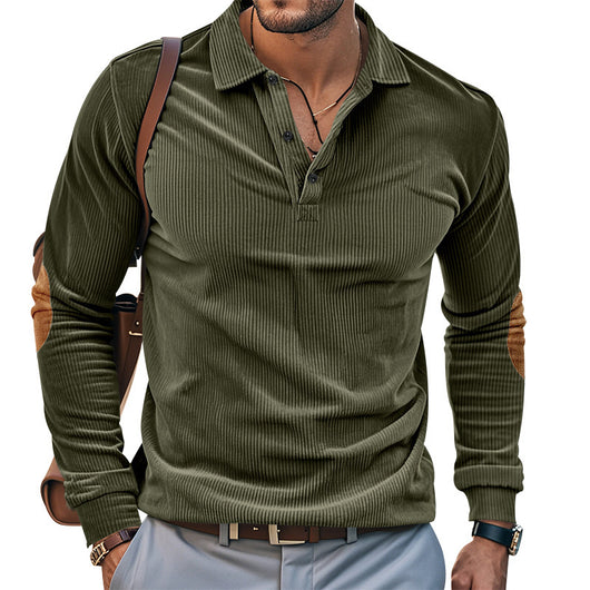 Camiseta Manga Larga de Pana para Hombre - Primavera y Otoño - Image 5