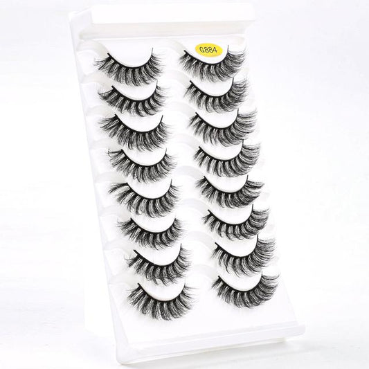 Pestañas Postizas 3D Volumen Doble - 8 Pares Efecto Natural Rizadas - Image 2