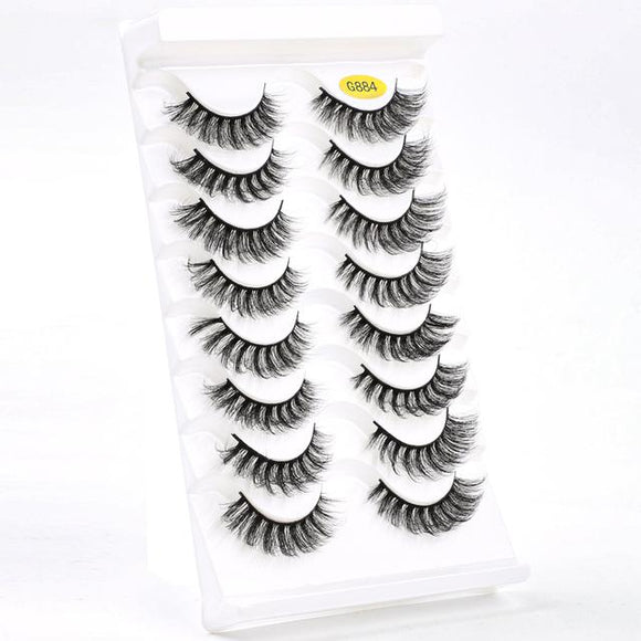 Pestañas Postizas 3D Volumen Doble - 8 Pares Efecto Natural Rizadas