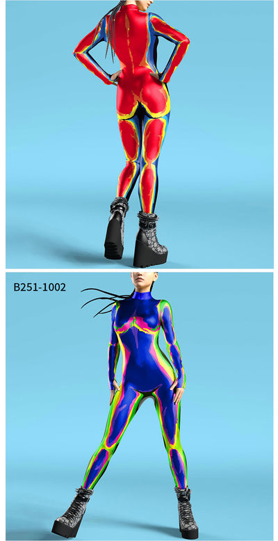 Jumpsuit Estampado 3D con Botones y Manga Larga - Image 13