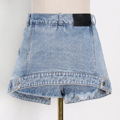 Jeans Talle Alto Monocromático con Paneles - Image 3