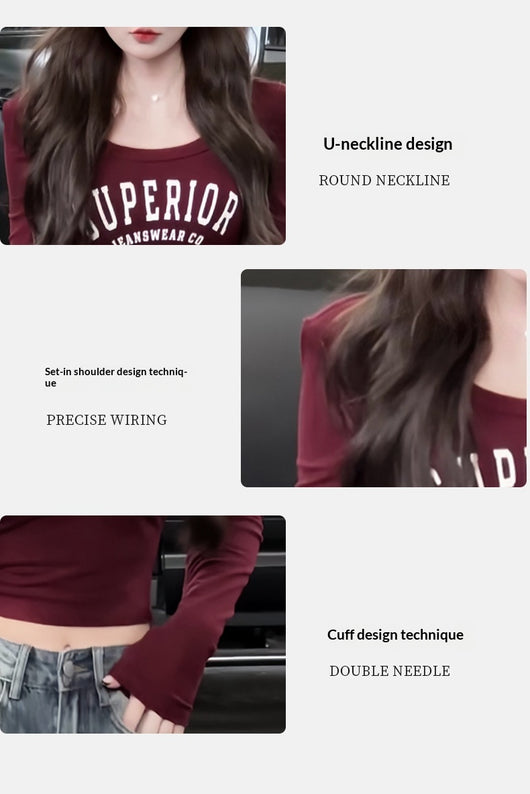 Blusa Corta Ajustada Primavera Otoño - Efecto Moldeador - Image 14