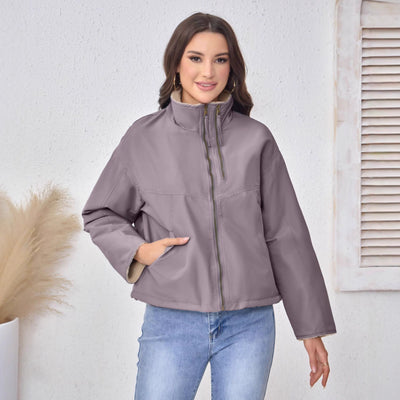 Abrigo Acolchado de Algodón con Cuello de Terciopelo para Mujer - Image 2