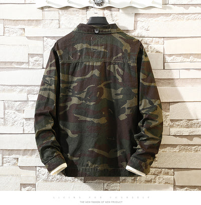 Chaqueta Denim Camuflaje para Hombre - Diseño Fashion Otoño - Image 5