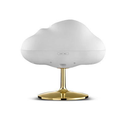 White cloud-shaped aroma diffuser and humidifier with a silver chrome stand on a white background. - Image 13