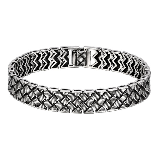 Pulsera de Plata 925 con Diseño Tejido de Líneas Cruzadas - Image 5