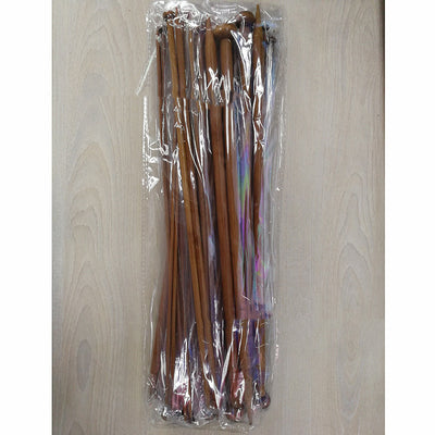 Agujas de Tejer Redondas de Bambú Carbonizado 36cm para Suéteres - Image 4