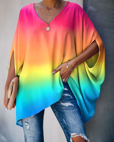 Camiseta Suelta con Cuello en V para Mujer - Estilo Europeo y Americano - Image 18
