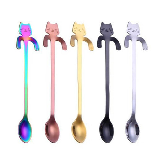 Cucharilla de Café con Mango de Gato Divertido en Acero Inoxidable 304 - Image 22