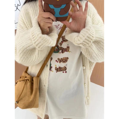 Bolso de Gamuza Marrón con Estilo Retro Minimalista - Image 5
