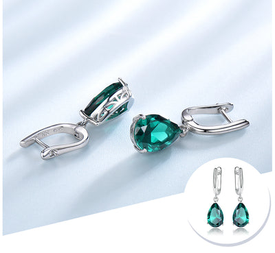 Aretes Esmeralda Verde Elegantes - Image 9