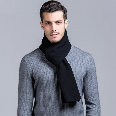 Bufanda de Lana Pura para Hombre Tejida Versátil - Image 10