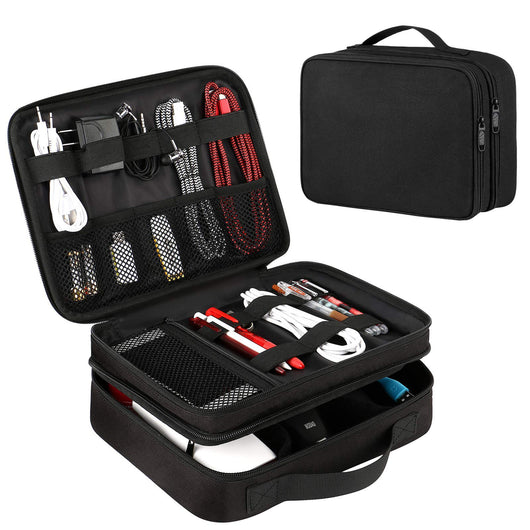 Bolsa Organizadora Dual para Cables, Cargadores y Accesorios Electrónicos