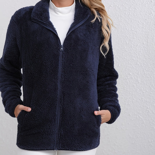 Cardigan Polar sin Capucha con Cierre de Cremallera
