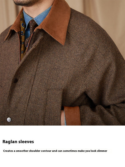 Chaqueta Safari de Lana con Cuello a Juego - Abrigo Retro Cálido - Image 7
