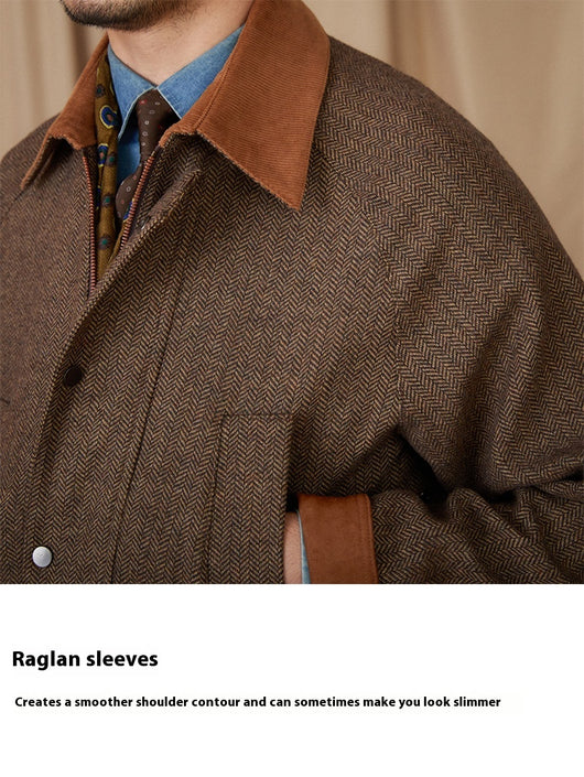 Chaqueta Safari de Lana con Cuello a Juego - Abrigo Retro Cálido - Image 7