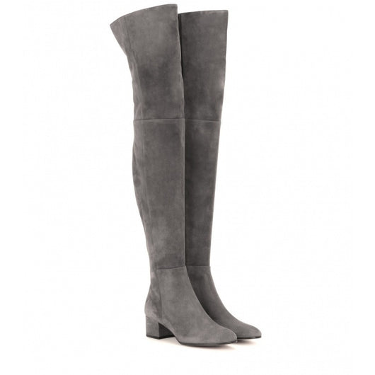 Botas Altas Grises Hasta la Rodilla para Mujer - Image 4