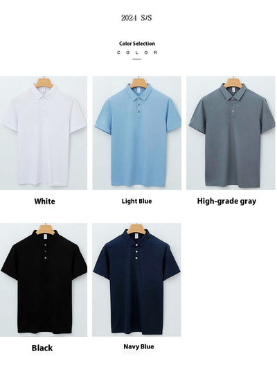 Polo de Seda Morera para Hombre - Camiseta Casual de Manga Corta - Image 13