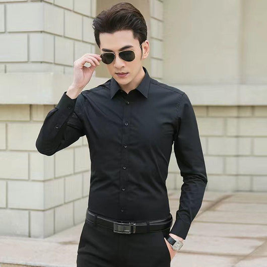 Camisa Blanca Manga Larga Slim Fit para Hombre - Versátil y Elegante - Image 2