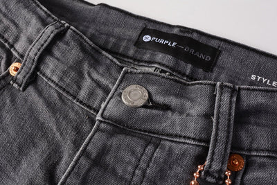 Pantalón Vaquero Gris Rotura Rodilla con Efecto Tinta Salpicada - Image 7