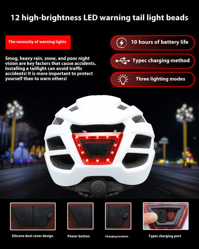 Casco de Bicicleta con Luz LED Integrada - Ventilación Todo Clima para Hombre y Mujer - Image 7