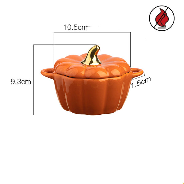 Tazón de Cerámica con Tapa Diseño Calabaza para Desayuno - Image 3