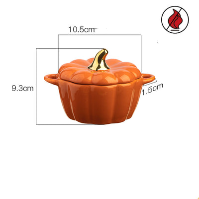 Tazón de Cerámica con Tapa Diseño Calabaza para Desayuno - Image 3