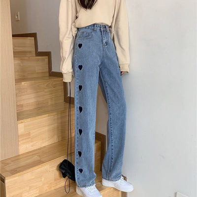 Pantalones Denim Ancho Efecto Adelgazante para Mujer - Otoño - Image 8