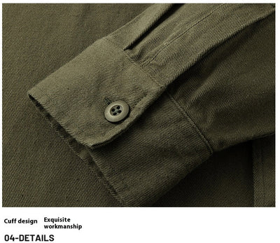 Camisa Oxford Estilo Hong Kong con Bolsillos Dobles - Corte Holgado Casual para Hombre - Image 14