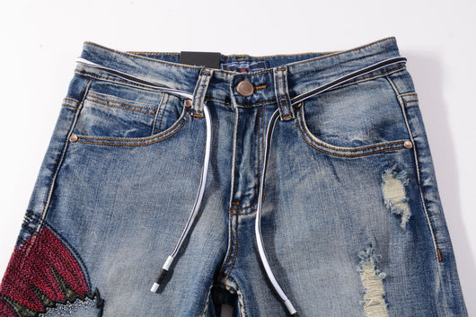 Jeans para Hombre con Bordados y Orillas Deshilachadas - Image 9