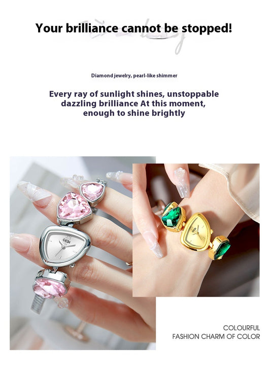 Reloj de Pulsera Mujer Lujo Cristal Diamante - Elegancia Light Luxury - Image 12