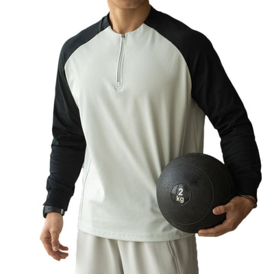 Playera Manga Larga con Cierre y Contraste de Colores para Hombre - Image 3